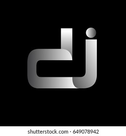 Initial letter DJ uppercase modern and simple logo linked white colored, isolated in black background. Vector design template elements for company identity.