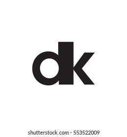 Initial letter DK black white logo