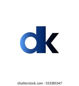 Initial letter DK blue black gradation color logo