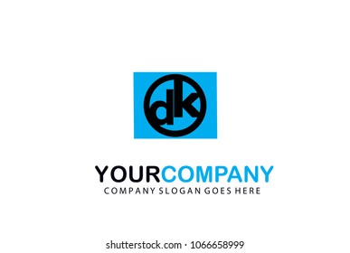 Initial Letter DK in a Circle Logo Vector Business Design