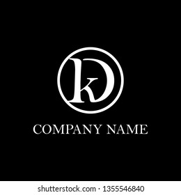 initial letter of DK inside in the circle logo design, simple and clean logo vector