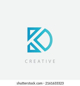 Initial letter DK KD logo design vector.