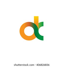 initial letter dk linked circle lowercase logo orange green