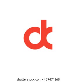 initial letter dk linked round lowercase logo red
