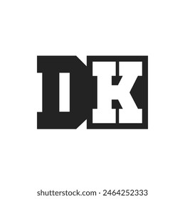 Initial Letter DK Logo Design Template. DK Logo