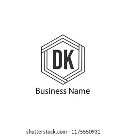 Initial Letter DK Logo Template Design
