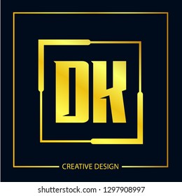 Initial Letter DK Logo Template Design