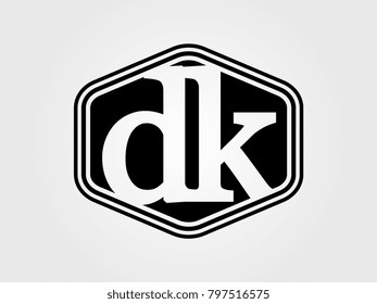 Initial letter dk lowercase logo minimalist black
