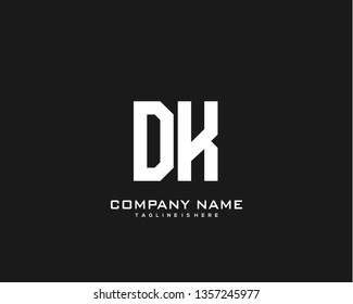 Initial letter DK minimalist art logo vector