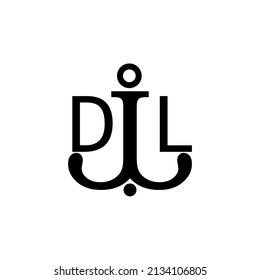 Initial letter DL anchor simple logo.