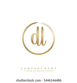 Initial letter DL beautiful handwriting logo vector template