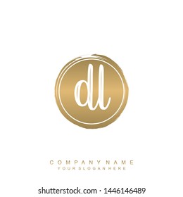 Initial letter DL beautiful handwriting logo vector template