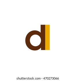 Initial letter DL brown yellow color logo