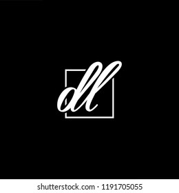 Initial letter DL LD minimalist art monogram shape logo, white color on black background