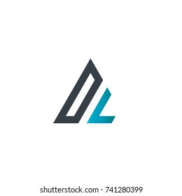 Initial Letter DL Linked Triangle Design Logo