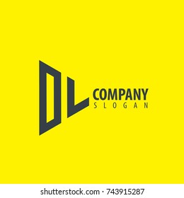 Initial Letter DL Linked Triangle Design Logo