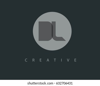 Initial Letter DL Logo Design vector with circle
