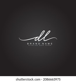 Initial Letter DL Logo - Handwritten Signature Style Logo