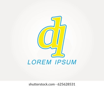 Initial letter dl logo. Monogram lowercase italic