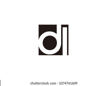 Initial letter dl lowercase logo black and white