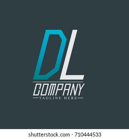 Initial Letter DL Rounded Design Logo