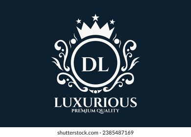 Initial  Letter DL Royal Luxury Logo template in vector art for luxurious branding  vector illustration.
