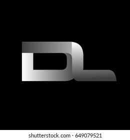 Initial letter DL uppercase modern and simple logo linked white colored, isolated in black background. Vector design template elements for company identity.