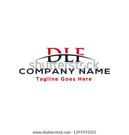 Initial letter DLF, overlapping movement swoosh horizon logo company design inspiration in red and dark blue color vector