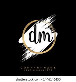 Initial letter DM beautiful handwriting logo vector template