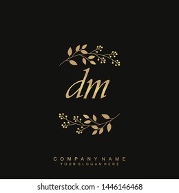 Initial letter DM beautiful handwriting logo vector template