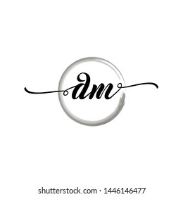 Initial letter DM beautiful handwriting logo vector template