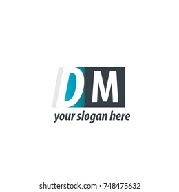 Initial Letter DM Design Logo With Square