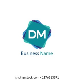 Initial Letter DM Logo Template Design