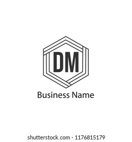 Initial Letter DM Logo Template Design