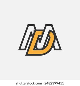 Initial Letter DM or MD Logo, Monogram Logo letter D with M combination, design logo template element, vector illustration