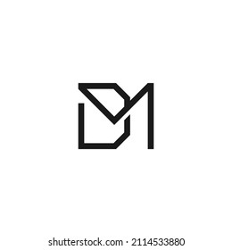 Initial Letter DM Monogram Logo Design Vector Template