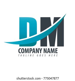 Initial Letter DM Overlapping Logo