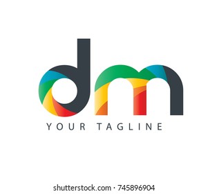 Initial Letter DM Rounded Design Logo