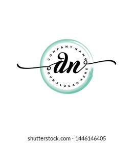 Initial letter DN beautiful handwriting logo vector template