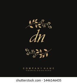 Initial letter DN beautiful handwriting logo vector template