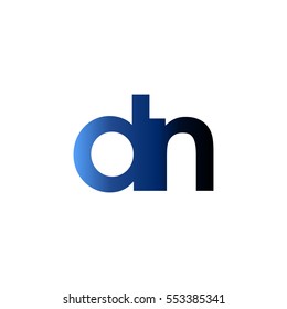 Initial letter DN blue black gradation color logo