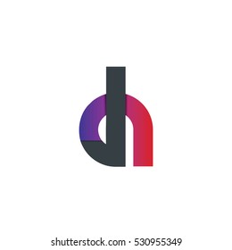 Initial Letter DN Design Logo Purple Black
