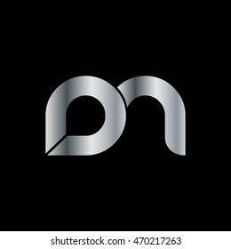 Initial Letter DN Linked Lowercase Logo Silver