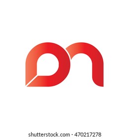 Initial Letter DN Linked Lowercase Logo Red