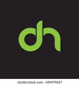 initial letter dn linked round lowercase logo green