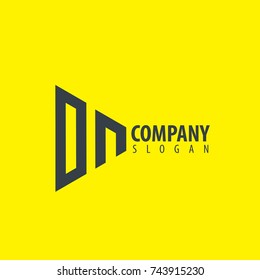 Initial Letter DN Linked Triangle Design Logo