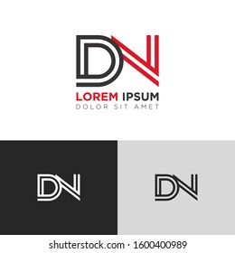Initial Letter DN linked uppercase overlap modern logo design template. Suitable for business, consulting group company