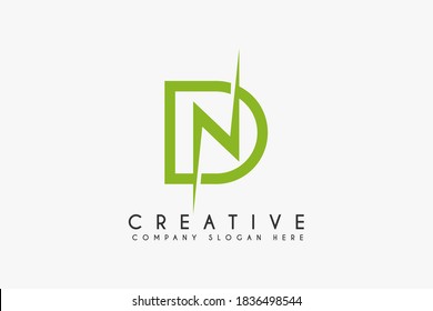Initial letter DN logo design vector illustration. Letter DN icon. Usable for Business and Natural logos isolated on white background