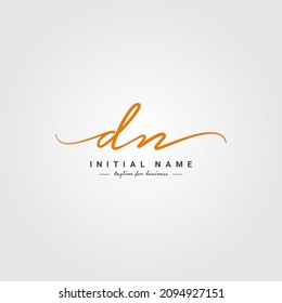 Initial Letter DN Logo - Handwritten Signature Logo