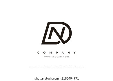 Initial Letter DN or ND Logo Design Vector Template